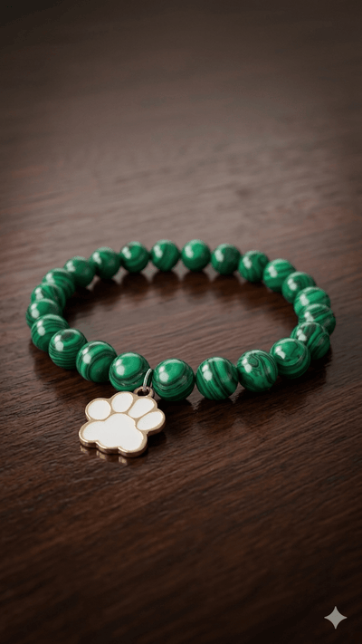 Malachite Paw Charm Bracelet: Proceeds Help Keep the Dog Cancer Foundation Thriving - Drake Dog Cancer Foundation