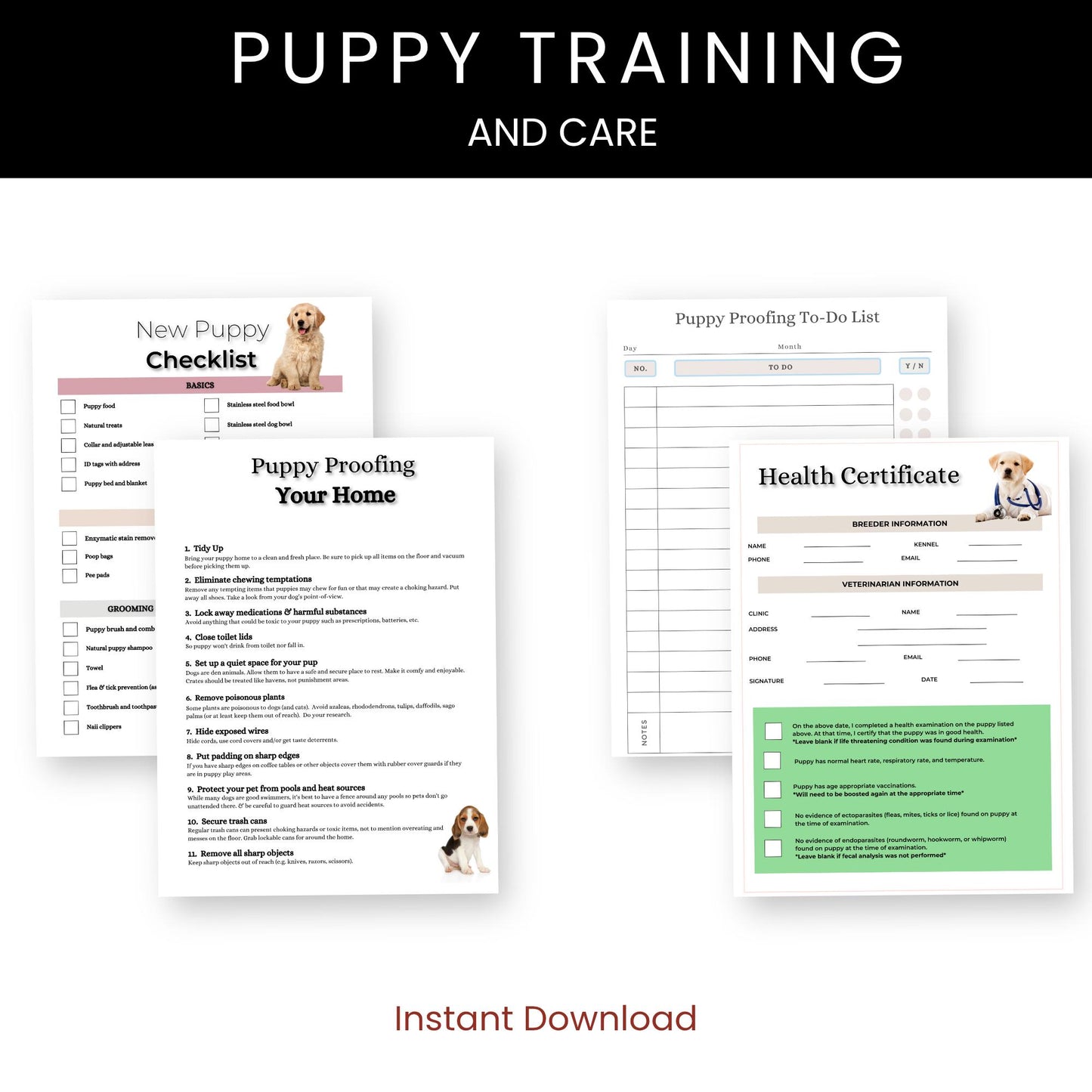 Puppy Training and Care Information and Templates for New Pet Parents - Drake Dog Cancer Foundation