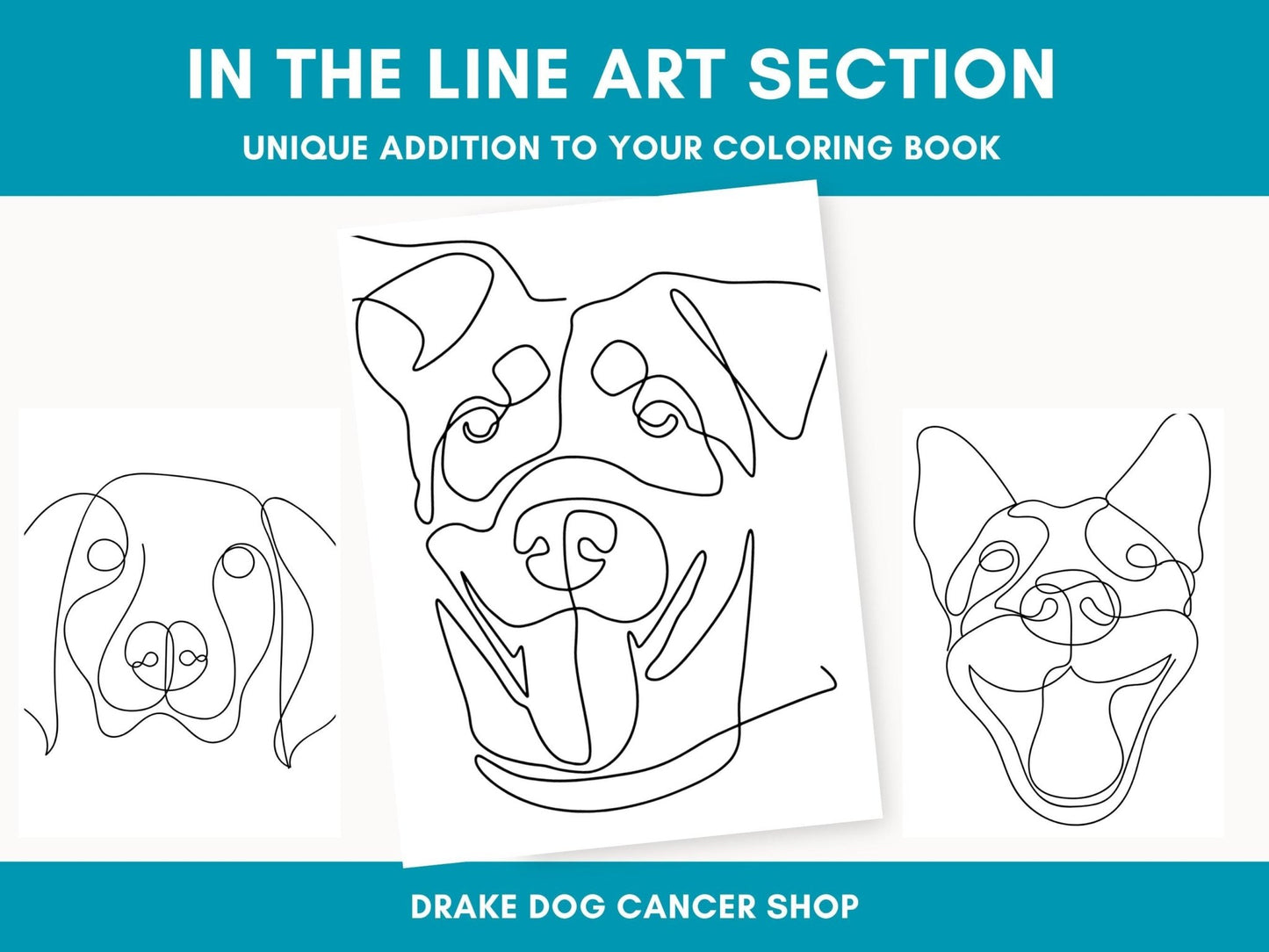 Printable Dog Coloring Book for Adults & Teens: Stress Relief with Bonus Line Art PDF - Drake Dog Cancer Foundation