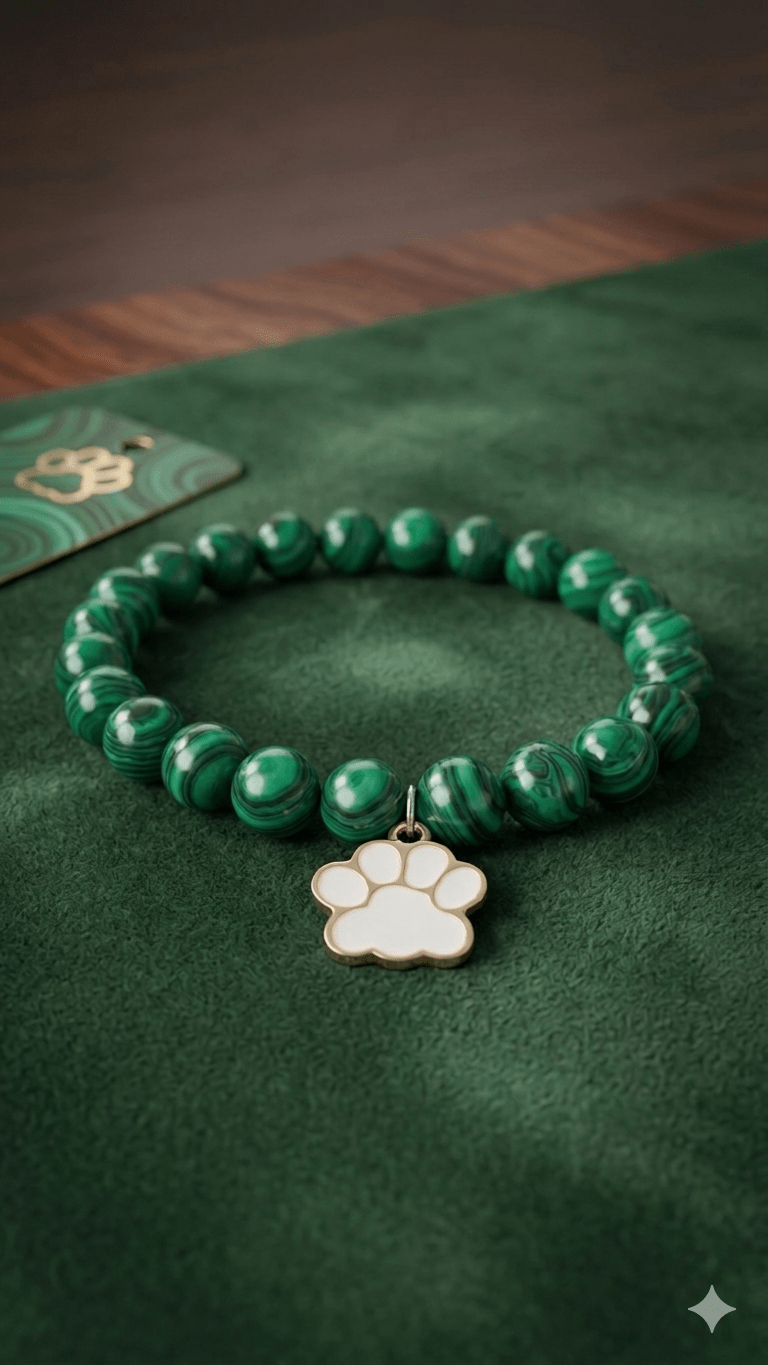 Malachite Paw Charm Bracelet: Proceeds Help Keep the Dog Cancer Foundation Thriving - Drake Dog Cancer Foundation