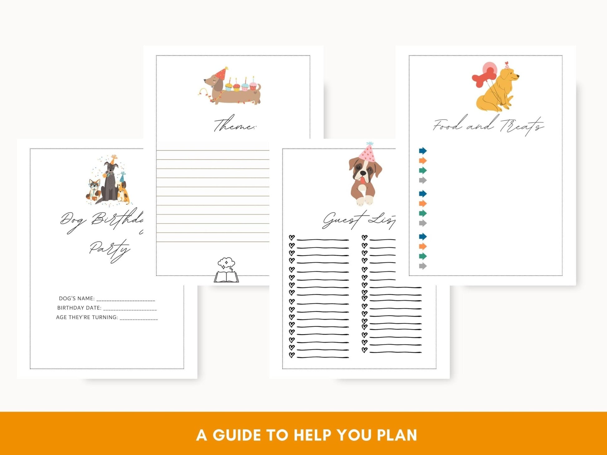 Printable Dog Birthday Party Planner: Celebration Organizer & Puppy Event Worksheet - Instant Download - Drake Dog Cancer Foundation