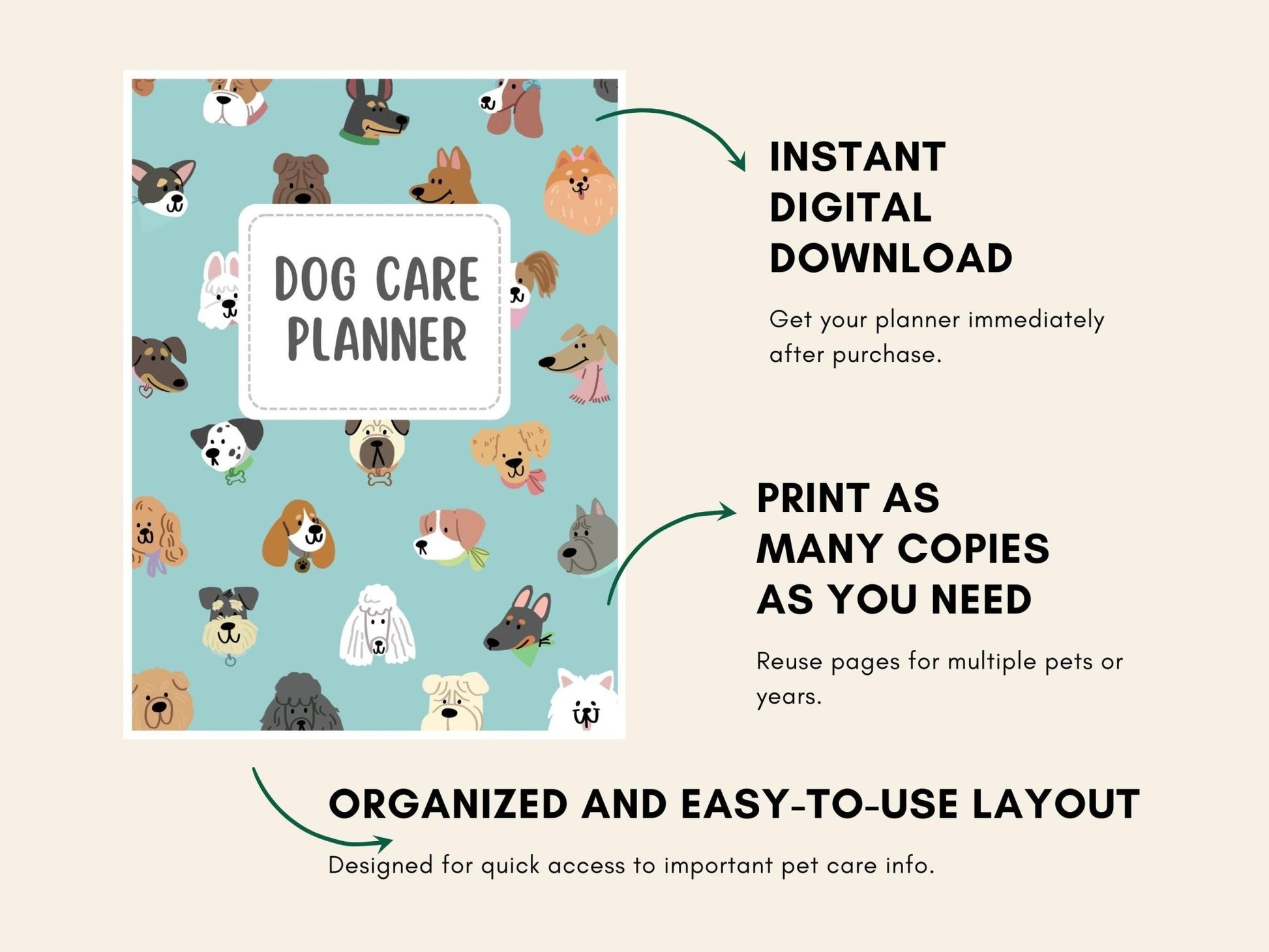 Printable Canine Wellness Planner: Digital Pet Health Journal & Organizer for Dog Care - Drake Dog Cancer Foundation