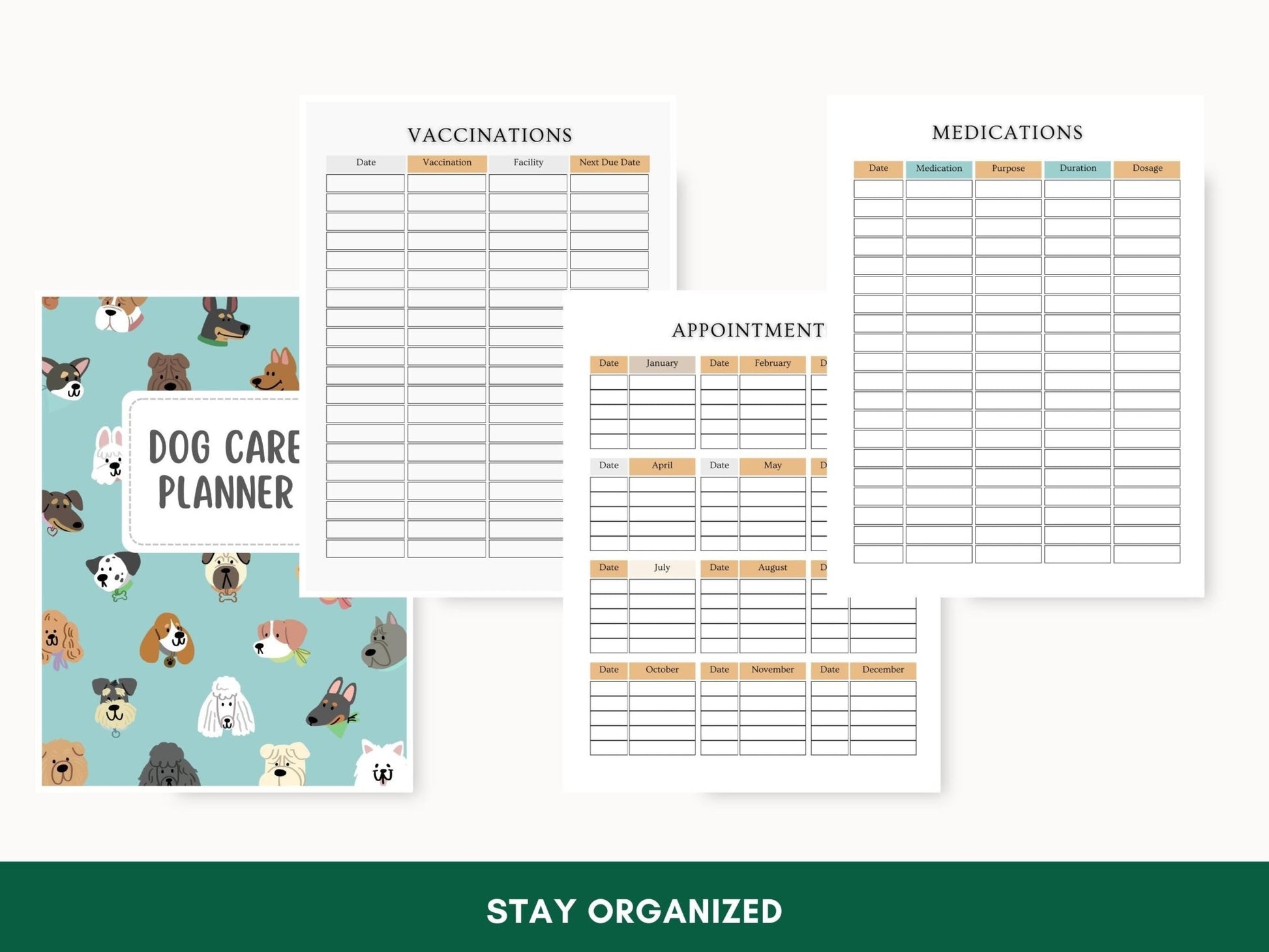 Printable Canine Wellness Planner: Digital Pet Health Journal & Organizer for Dog Care - Drake Dog Cancer Foundation
