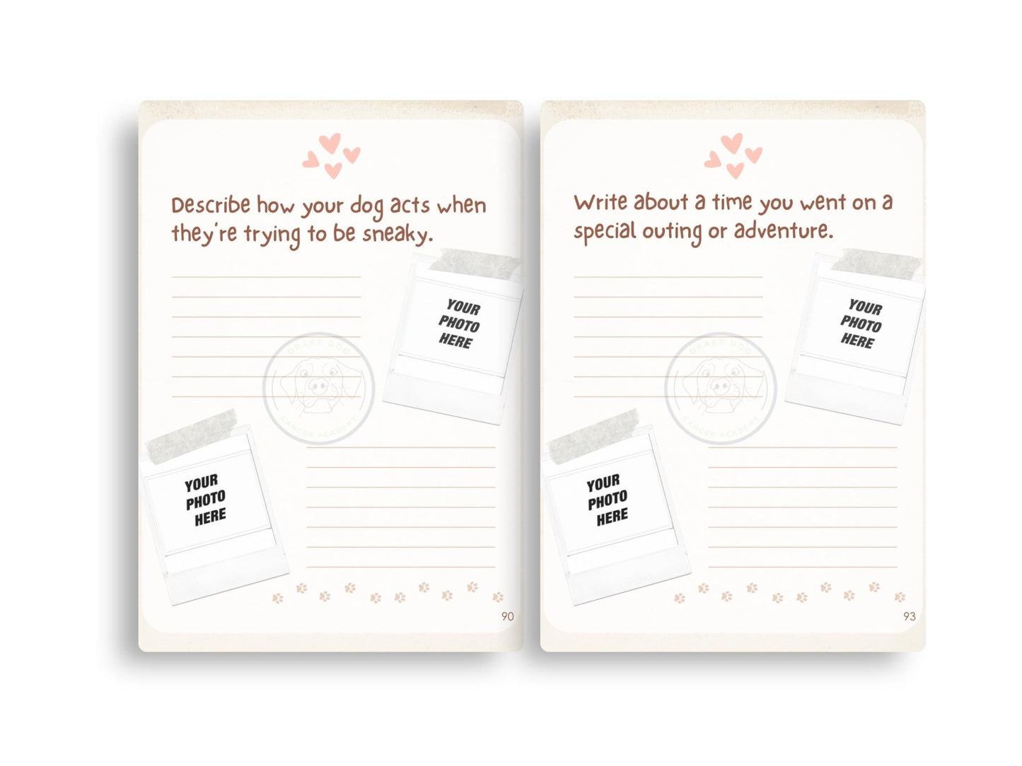 Dog Lovers Memory Journal: 100+ Prompts for Capturing Special Moments - Digital Pet Keepsake Download - Drake Dog Cancer Foundation