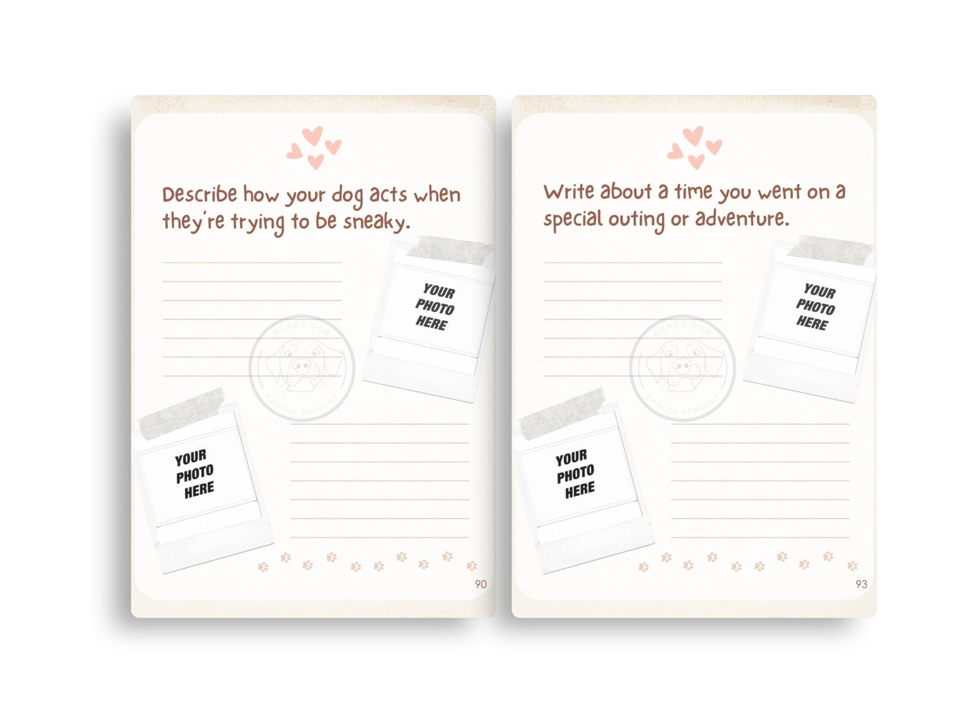 Dog Lovers Memory Journal: 100+ Prompts for Capturing Special Moments - Digital Pet Keepsake Download - Drake Dog Cancer Foundation