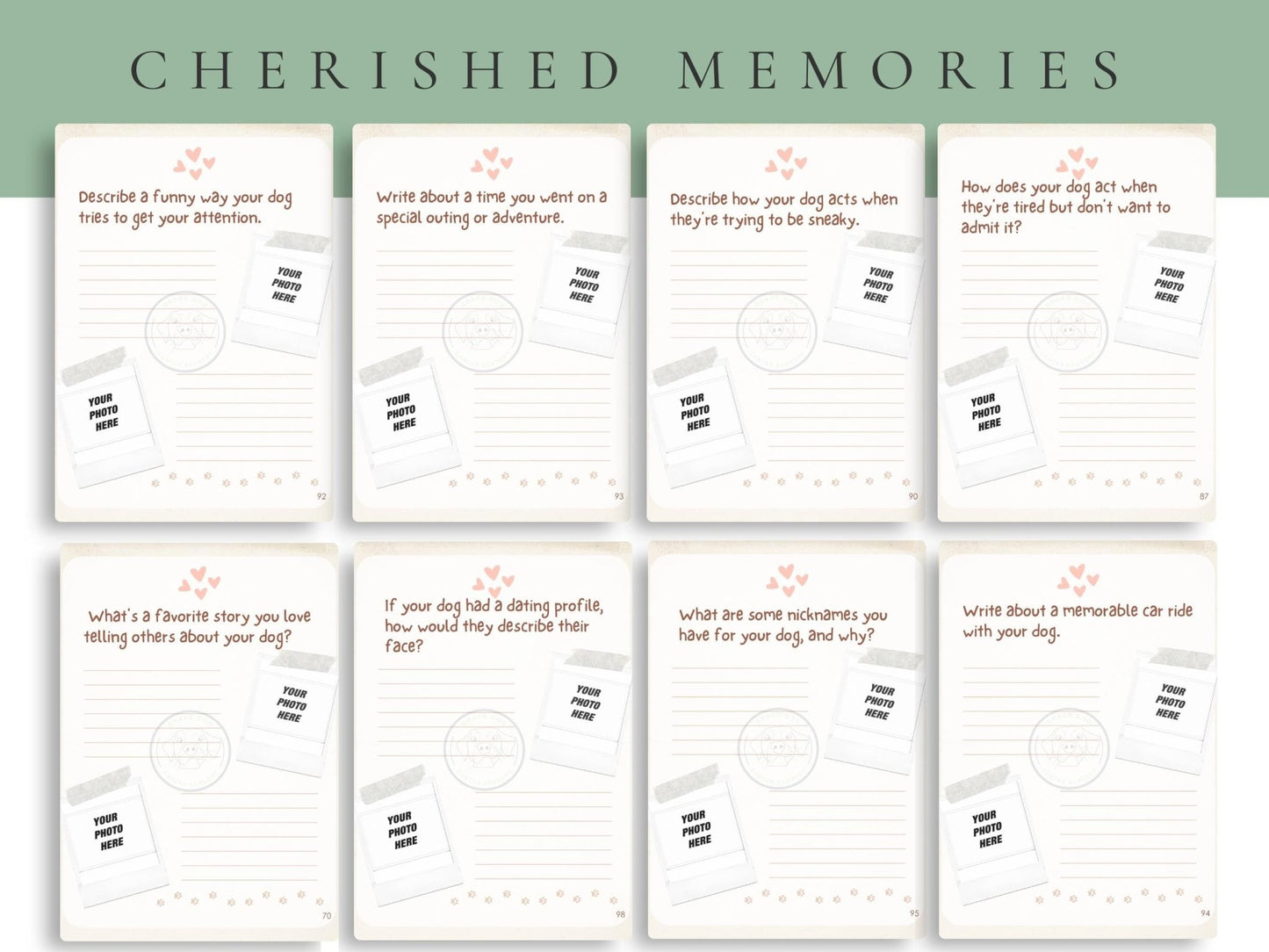 Dog Lovers Memory Journal: 100+ Prompts for Capturing Special Moments - Digital Pet Keepsake Download - Drake Dog Cancer Foundation