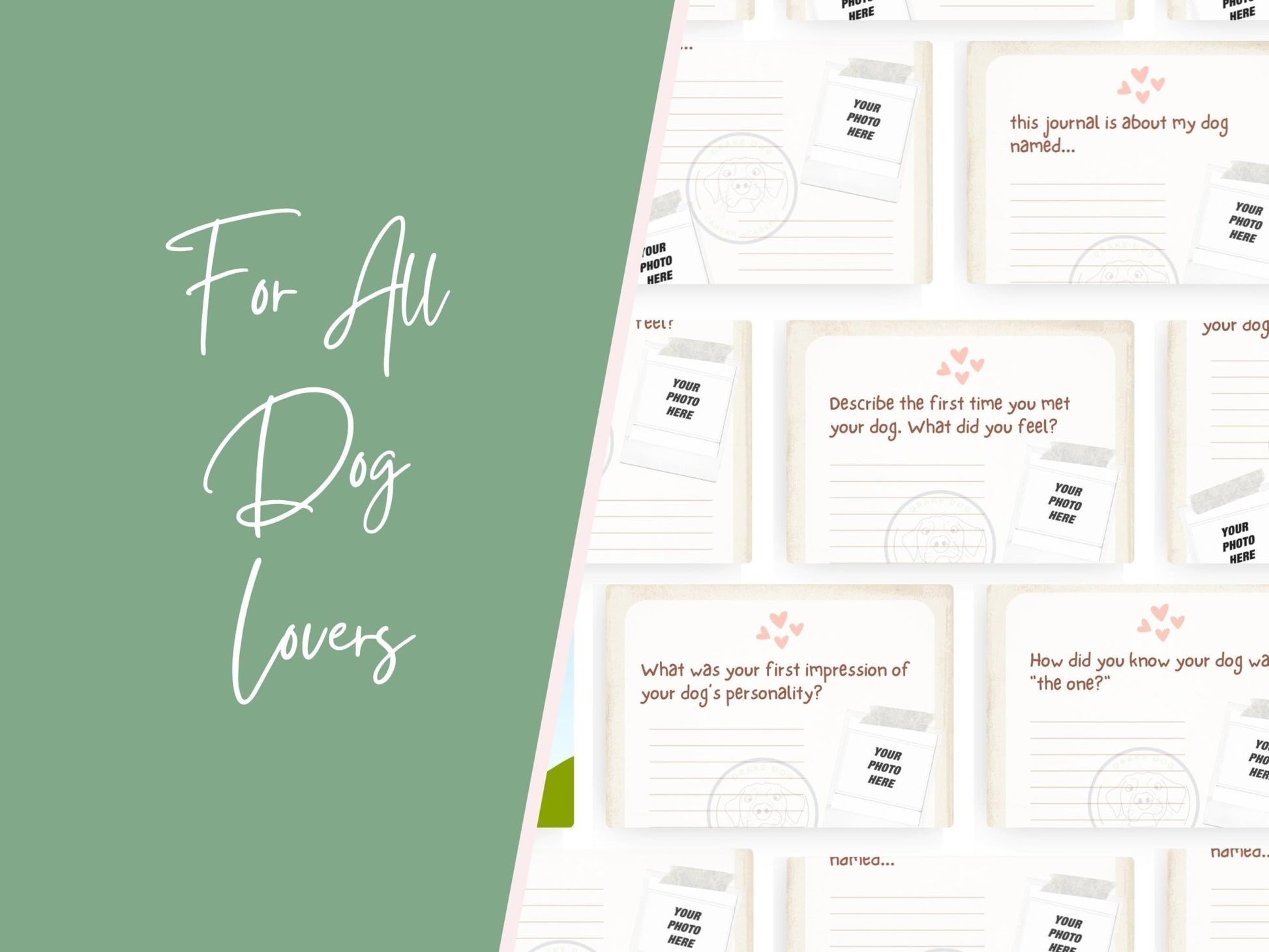 Dog Lovers Memory Journal: 100+ Prompts for Capturing Special Moments - Digital Pet Keepsake Download - Drake Dog Cancer Foundation