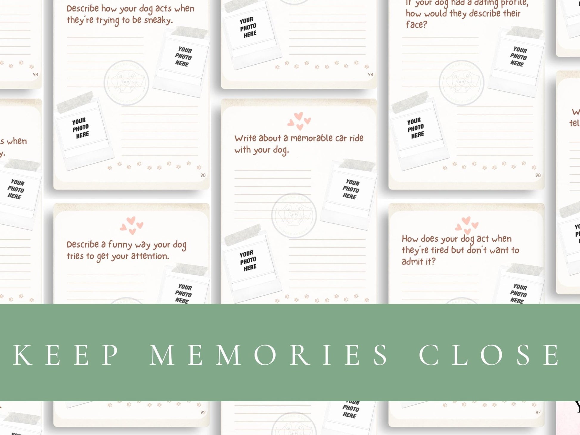 Dog Lovers Memory Journal: 100+ Prompts for Capturing Special Moments - Digital Pet Keepsake Download - Drake Dog Cancer Foundation