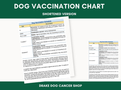 Printable Dog Vaccination Schedule Chart: Shortened PDF for Easy Tracking of Puppy & Adult Shots - Drake Dog Cancer Foundation