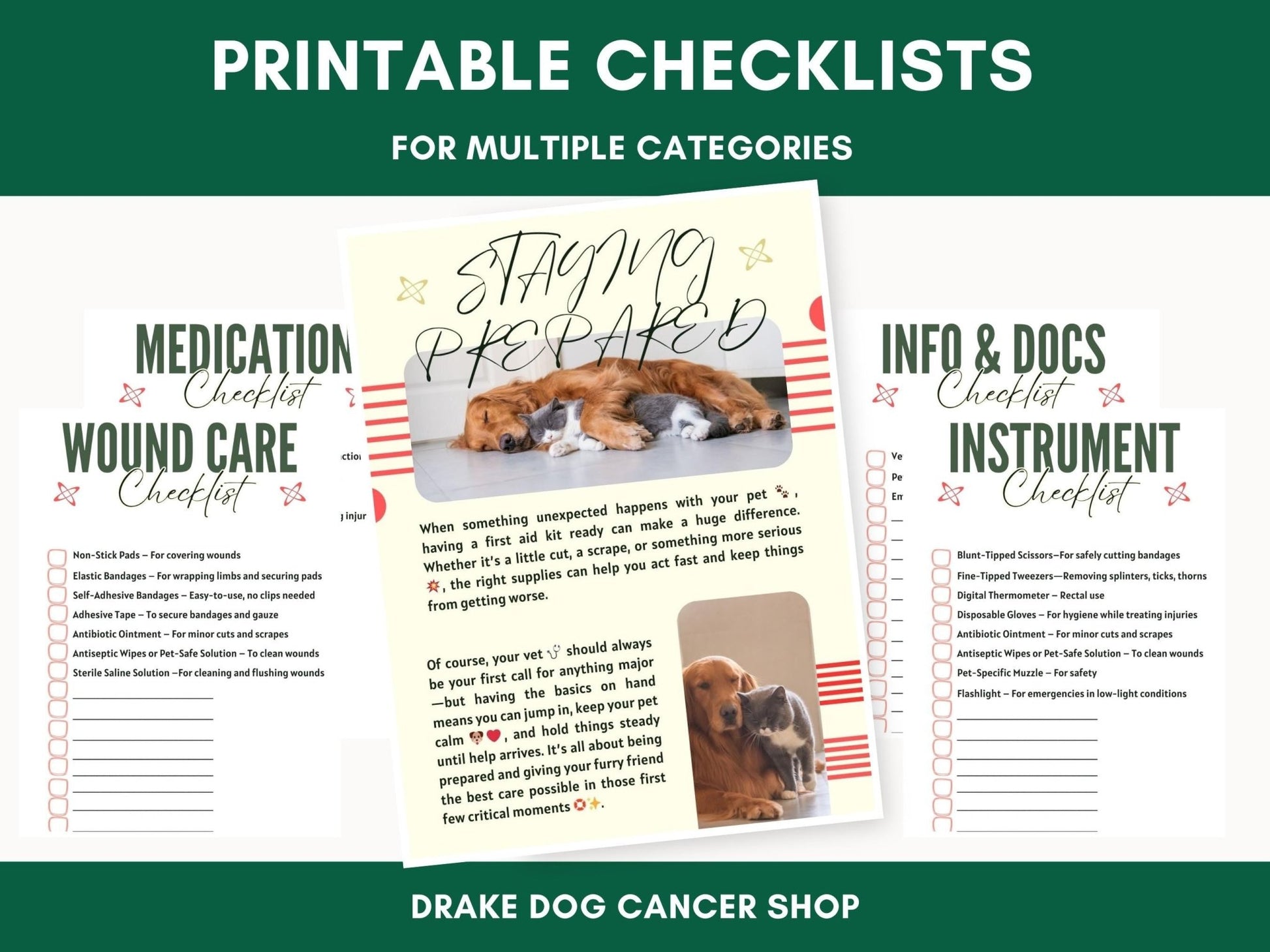 DIY Pet First Aid Kit Guide: Customizable Emergency Essentials for Dogs & Cats on the Go - Drake Dog Cancer Foundation