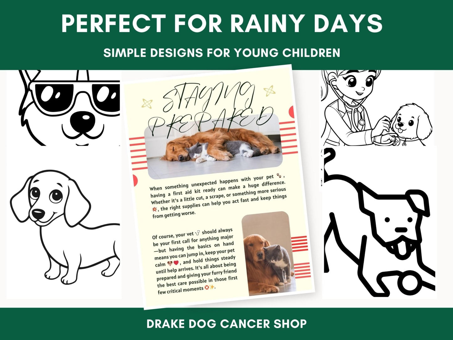 Dog Coloring Book for Kids: 45+ Puppy Activity Pages (PDF) - Drake Dog Cancer Foundation