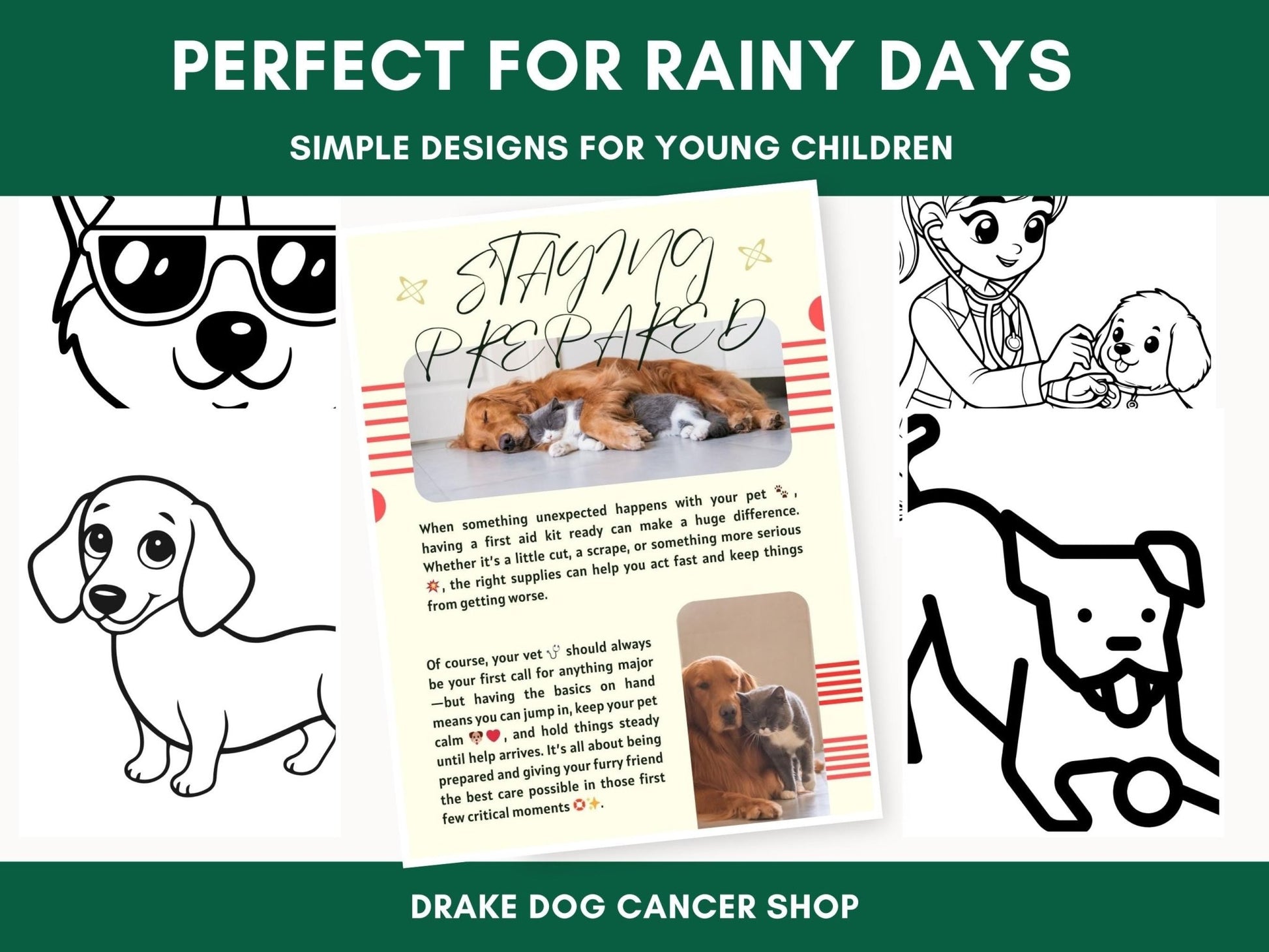 Dog Coloring Book for Kids: 45+ Puppy Activity Pages (PDF) - Drake Dog Cancer Foundation