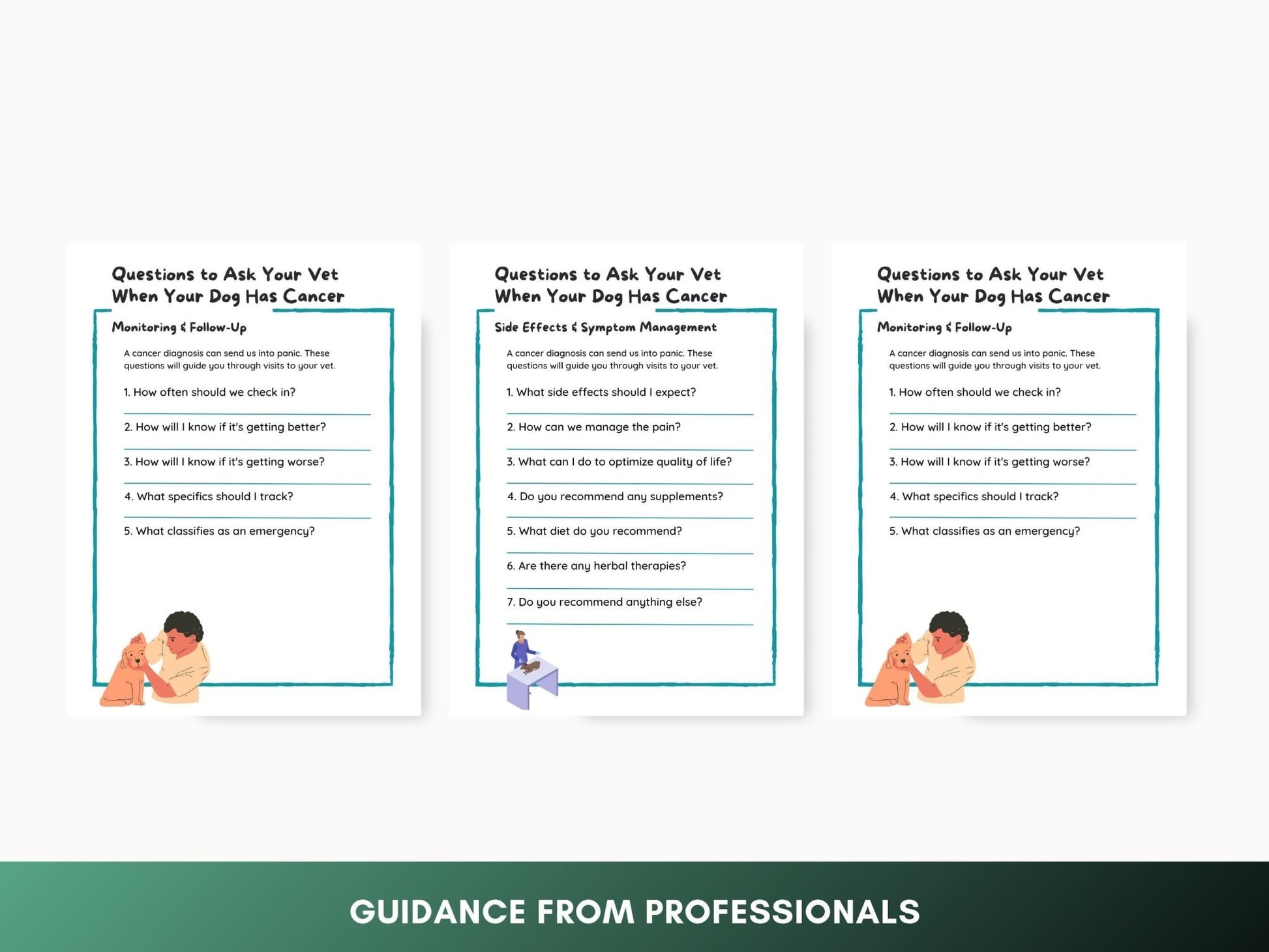 Dog Cancer Care Planner: Printable Vet Visit Worksheet with Questions for Pet Wellness Support - Drake Dog Cancer Foundation