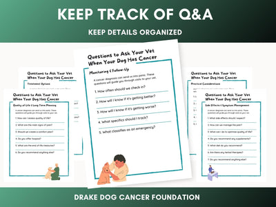 Dog Cancer Care Planner: Printable Vet Visit Worksheet with Questions for Pet Wellness Support - Drake Dog Cancer Foundation