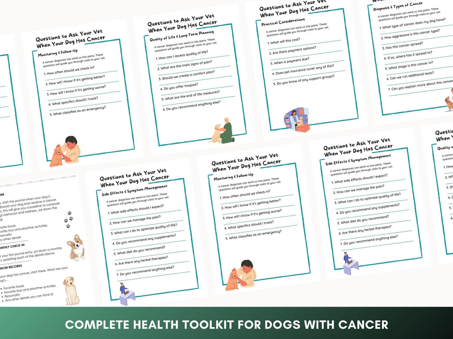 Dog Cancer Care Planner: Printable Vet Visit Worksheet with Questions for Pet Wellness Support - Drake Dog Cancer Foundation