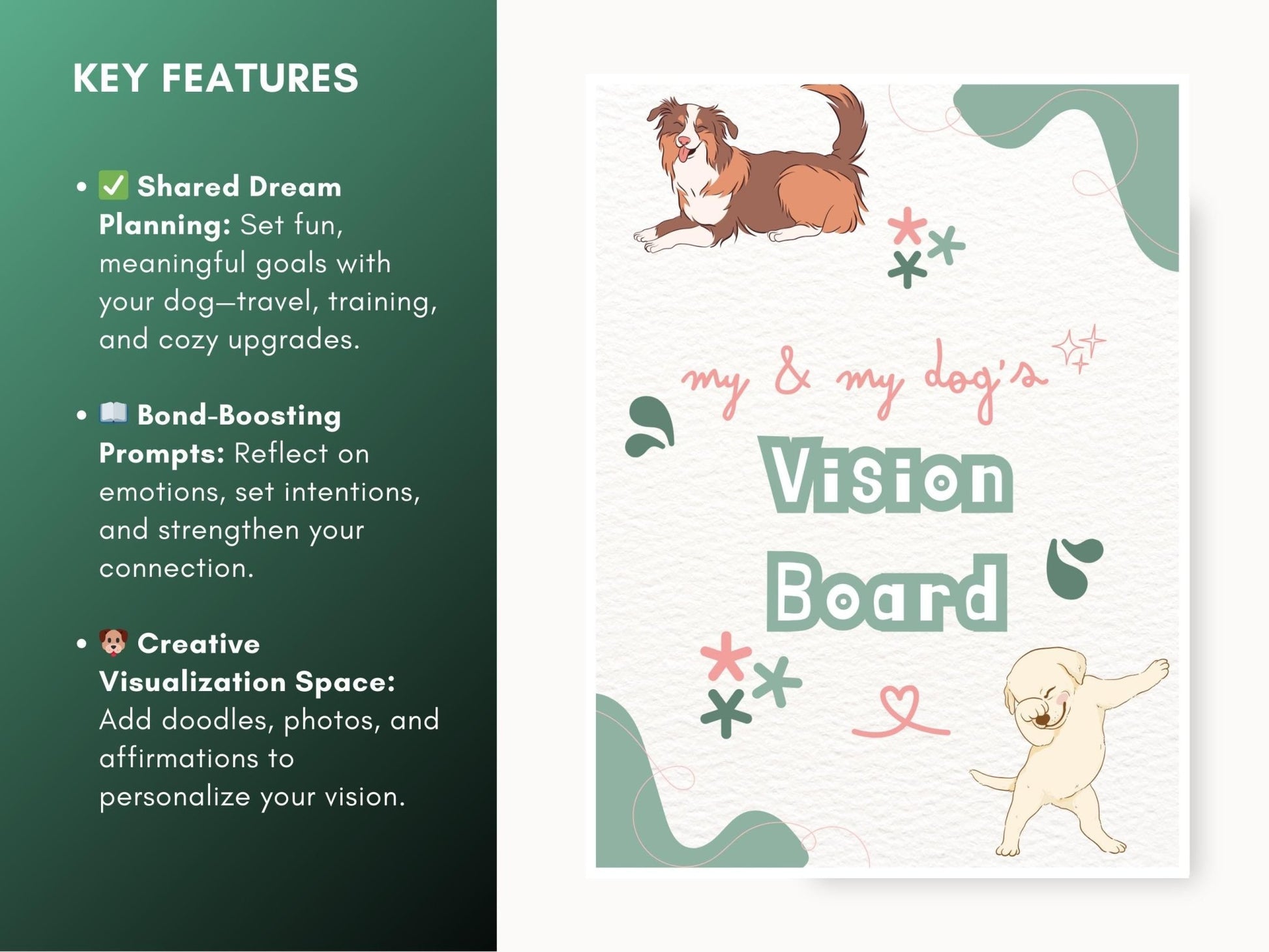 Dog Vision Board: Printable Goal Planner for Pet Parents (Digital Download) - Drake Dog Cancer Foundation
