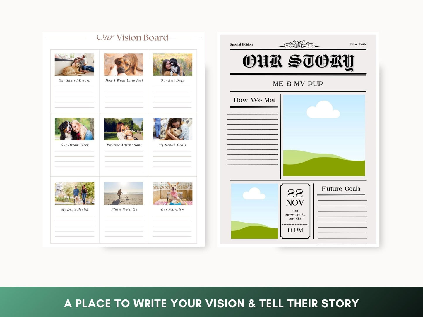 Dog Vision Board: Printable Goal Planner for Pet Parents (Digital Download) - Drake Dog Cancer Foundation