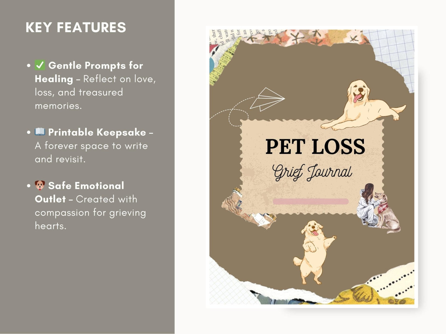 Pet Loss Grief Journal: Dog Memory & Reflection Workbook (Printable) - Drake Dog Cancer Foundation