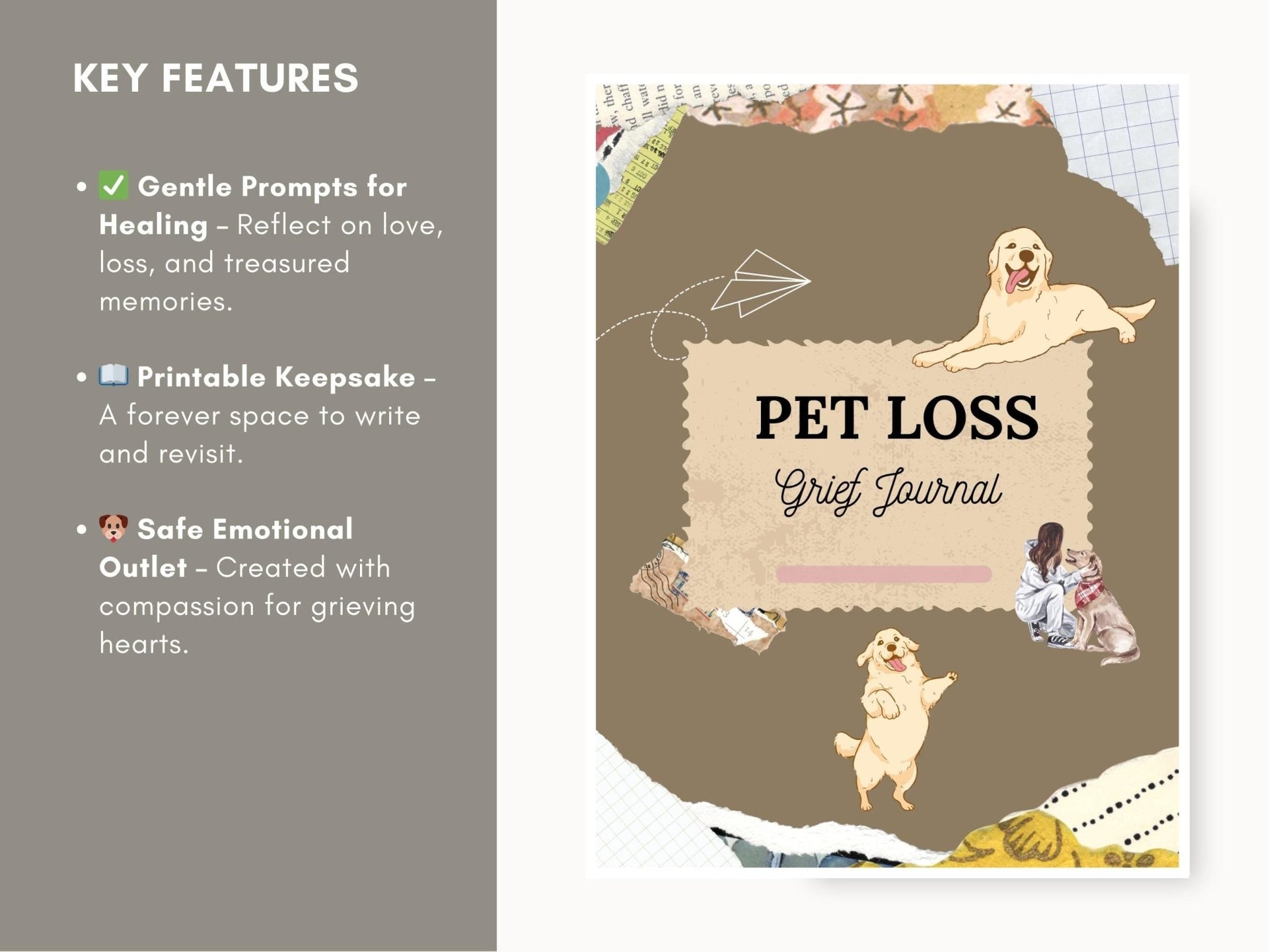 Pet Loss Grief Journal: Dog Memory & Reflection Workbook (Printable) - Drake Dog Cancer Foundation