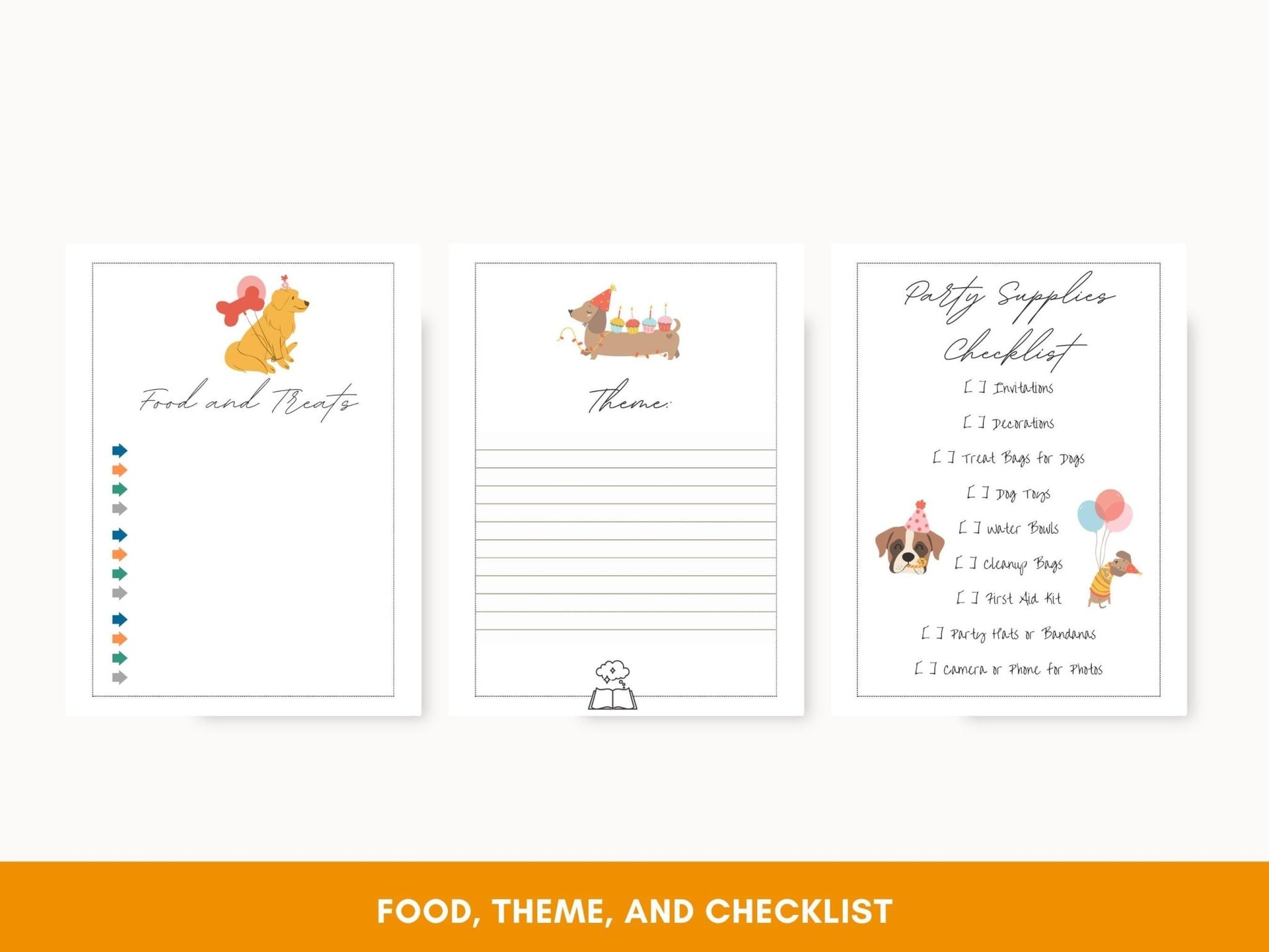 Printable Dog Birthday Party Planner: Celebration Organizer & Puppy Event Worksheet - Instant Download - Drake Dog Cancer Foundation