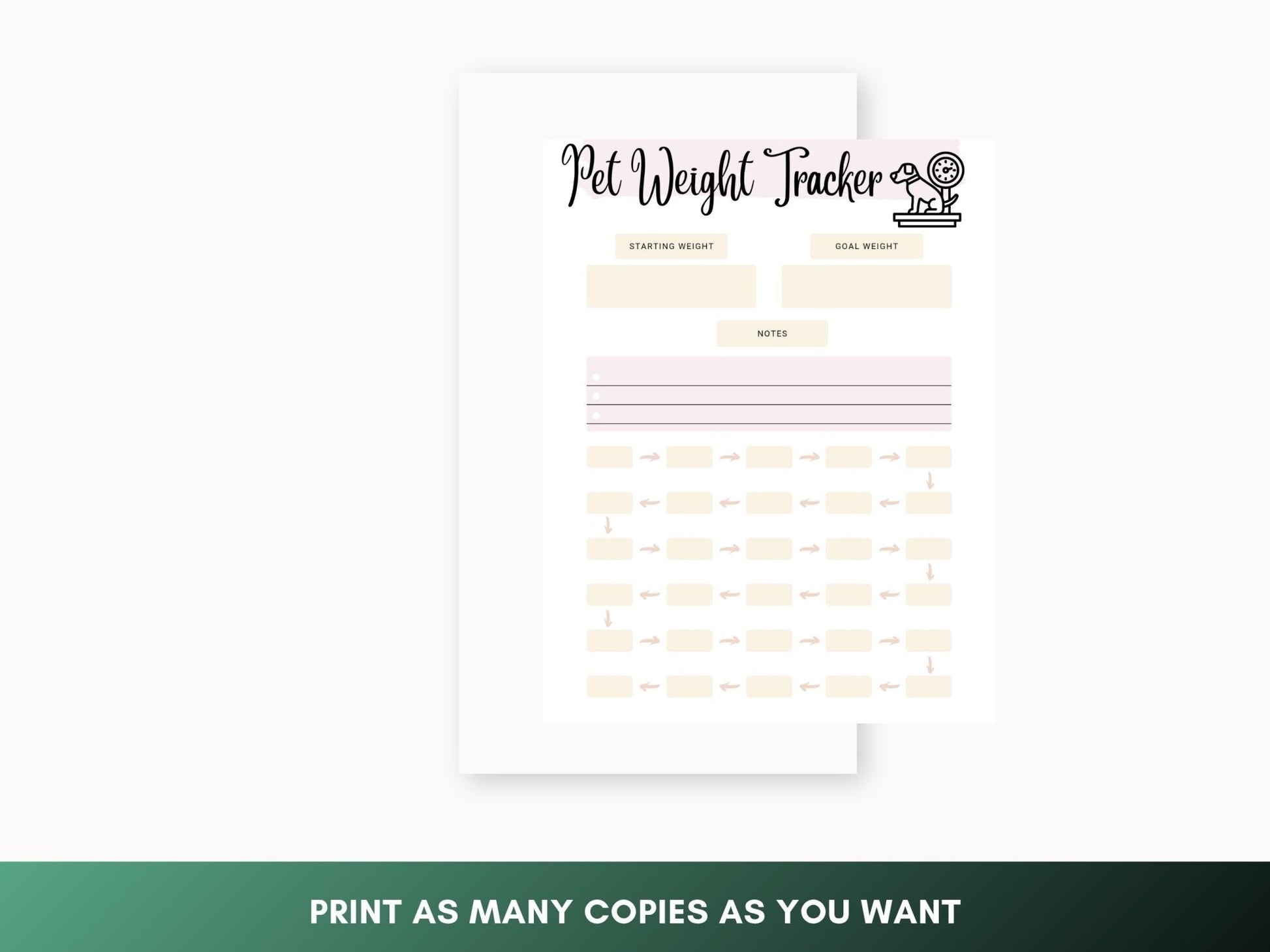 Pet Health Monitoring Sheet: Weight Tracker for Senior, Chronically Ill & Recovering Animals - Drake Dog Cancer Foundation