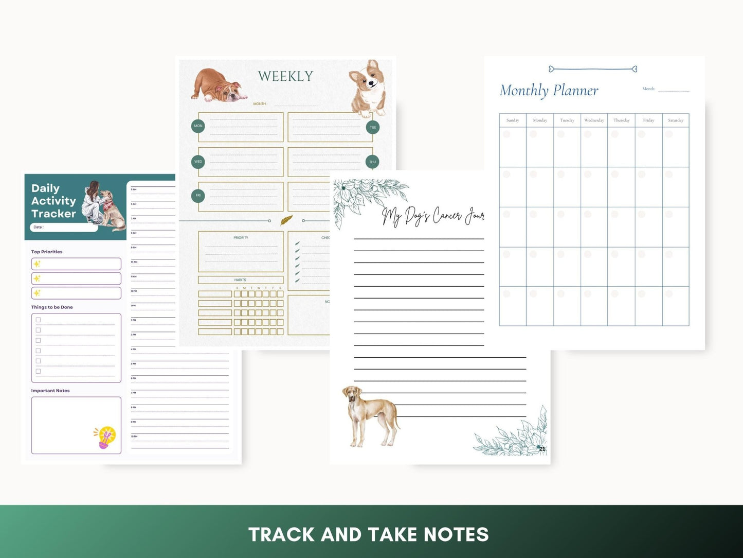 Dog Cancer Journal: Pet Wellness Tracker (Printable PDF) - Drake Dog Cancer Foundation