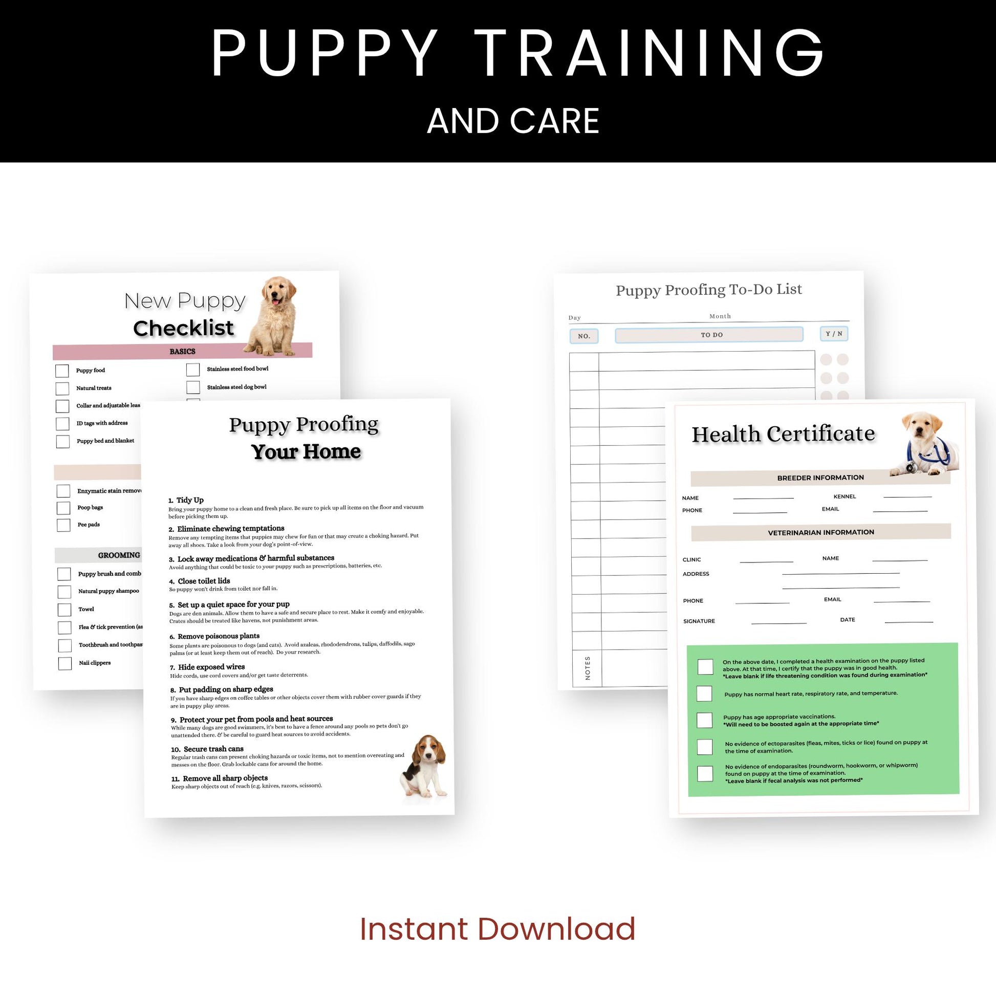 Puppy Training and Care Information and Templates for New Pet Parents - Drake Dog Cancer Foundation