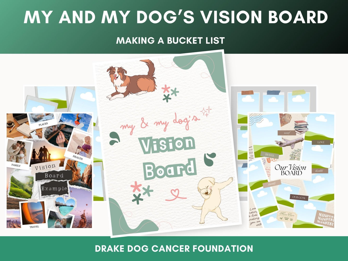 Dog Vision Board: Printable Goal Planner for Pet Parents (Digital Download) - Drake Dog Cancer Foundation