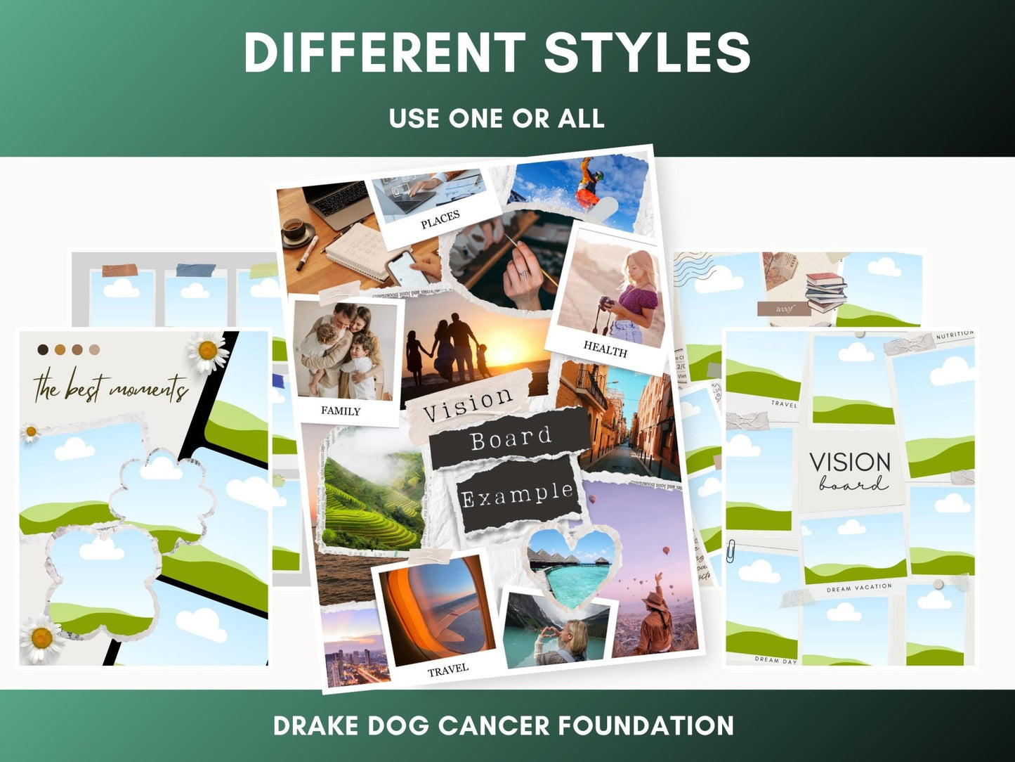 Dog Vision Board: Printable Goal Planner for Pet Parents (Digital Download) - Drake Dog Cancer Foundation