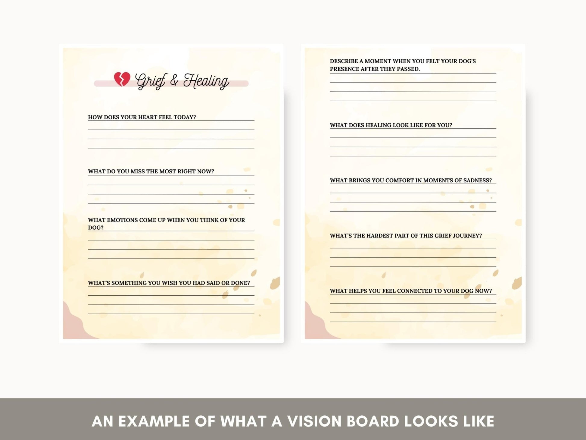 Pet Loss Grief Journal: Dog Memory & Reflection Workbook (Printable) - Drake Dog Cancer Foundation