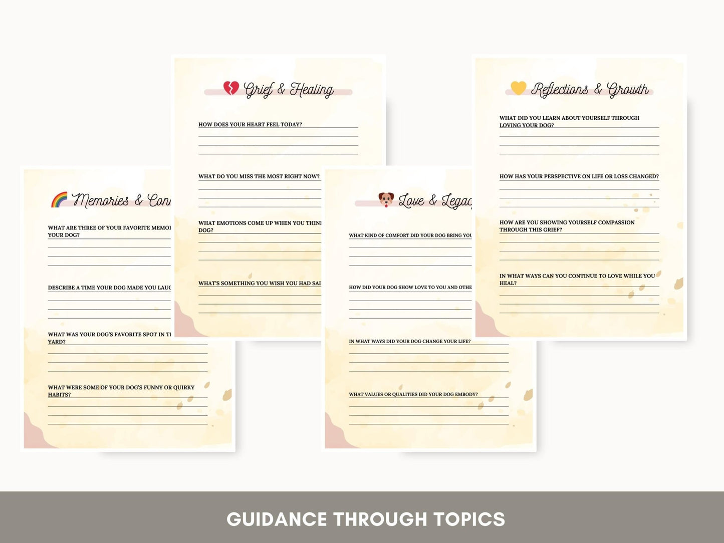 Pet Loss Grief Journal: Dog Memory & Reflection Workbook (Printable) - Drake Dog Cancer Foundation