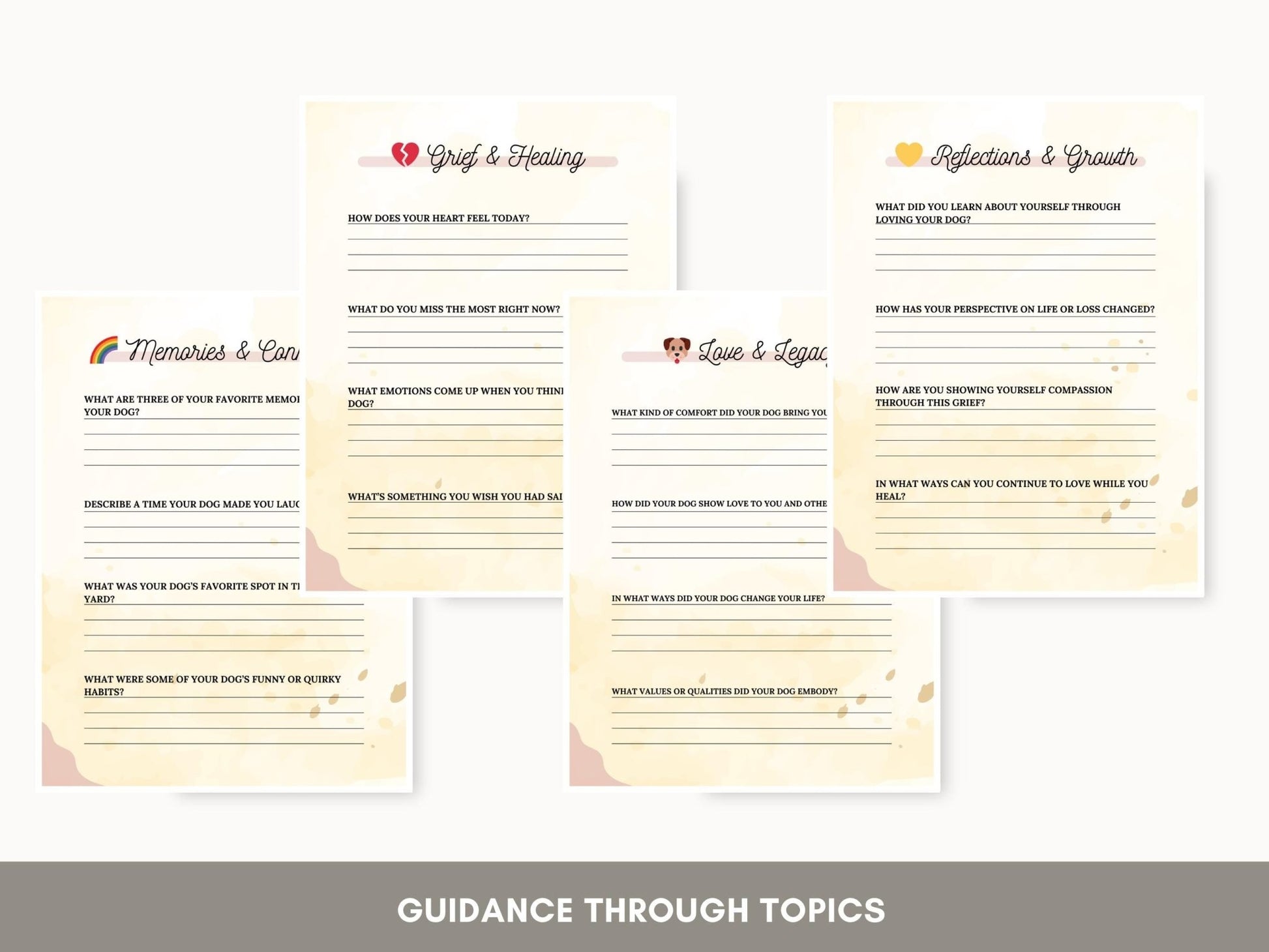 Pet Loss Grief Journal: Dog Memory & Reflection Workbook (Printable) - Drake Dog Cancer Foundation