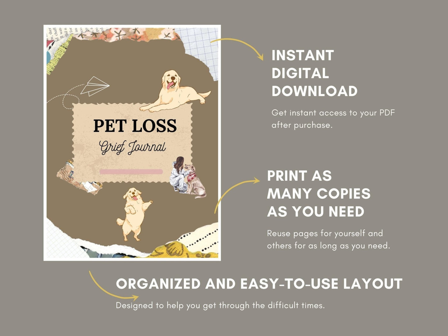 Pet Loss Grief Journal: Dog Memory & Reflection Workbook (Printable) - Drake Dog Cancer Foundation