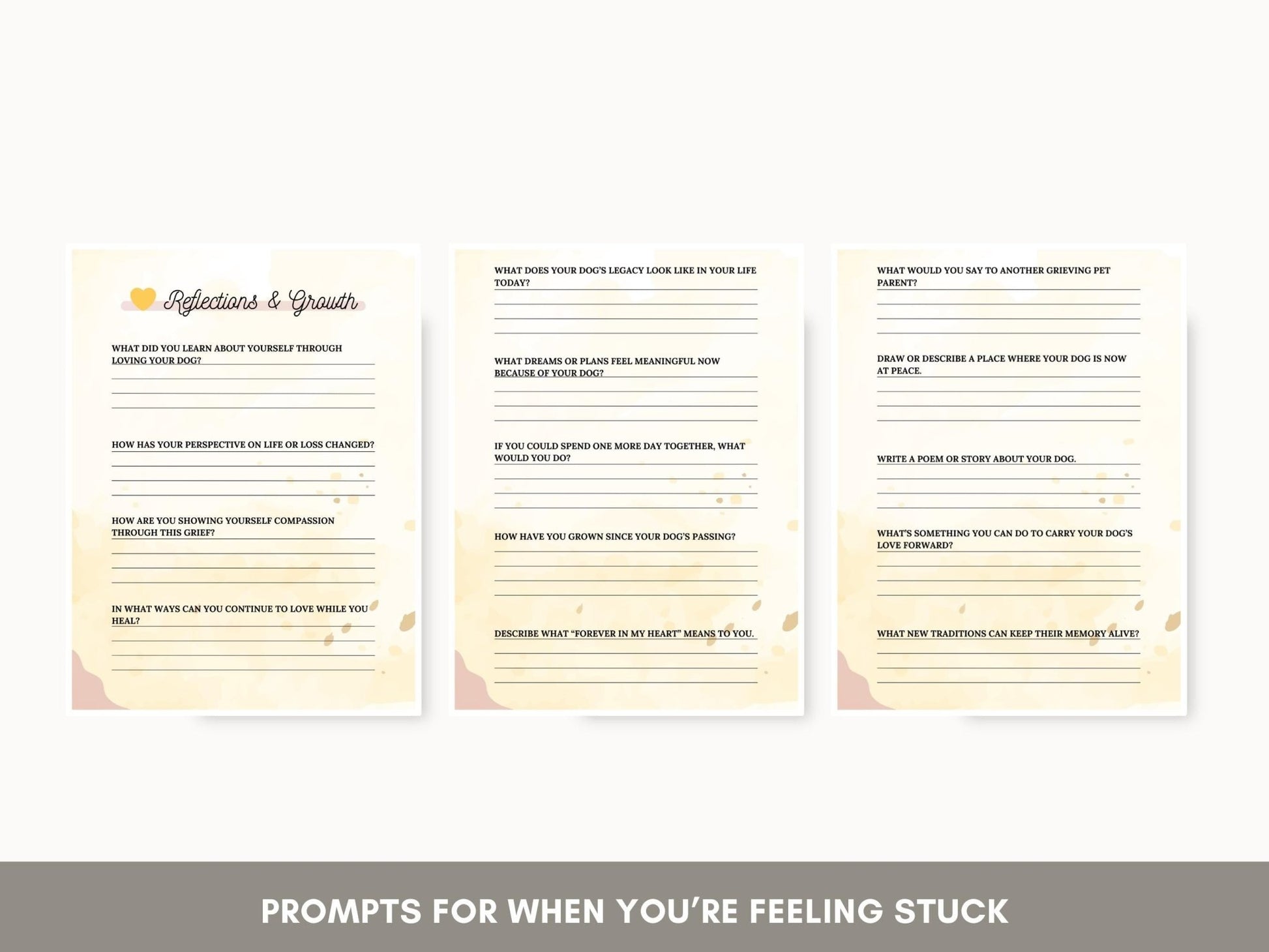 Pet Loss Grief Journal: Dog Memory & Reflection Workbook (Printable) - Drake Dog Cancer Foundation