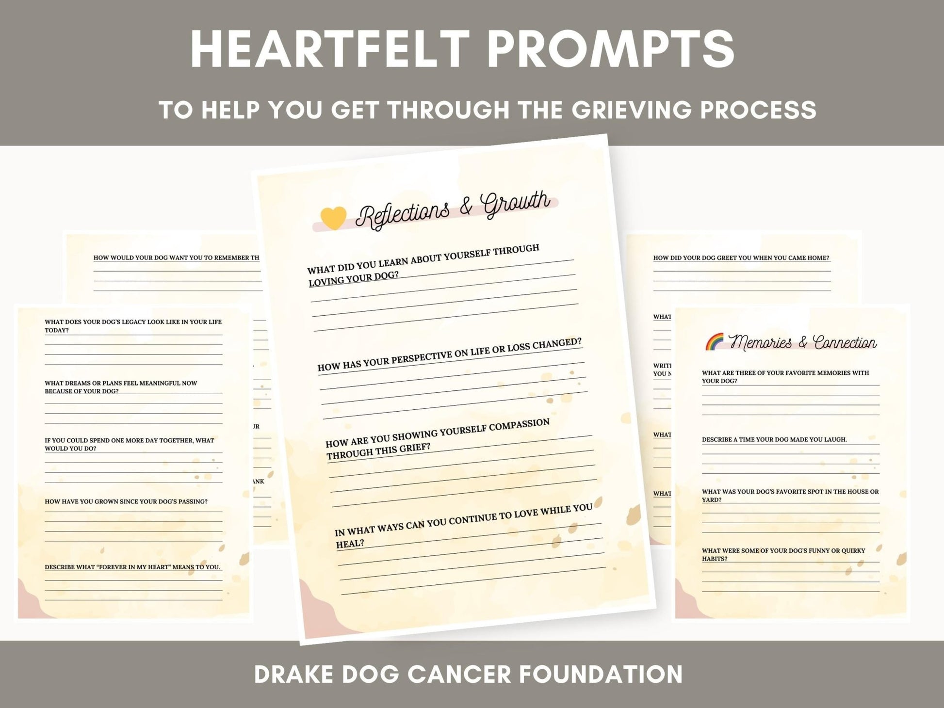 Pet Loss Grief Journal: Dog Memory & Reflection Workbook (Printable) - Drake Dog Cancer Foundation
