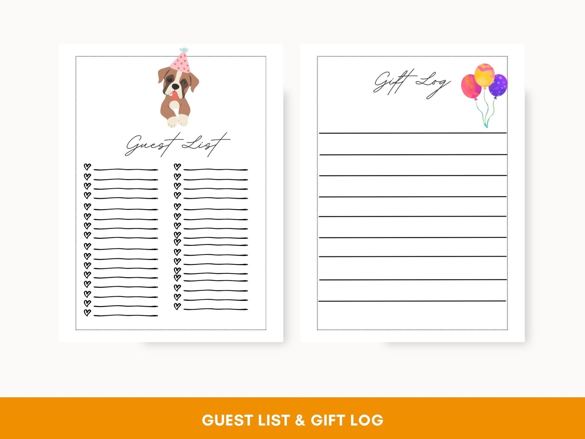 Printable Dog Birthday Party Planner: Celebration Organizer & Puppy Event Worksheet - Instant Download - Drake Dog Cancer Foundation