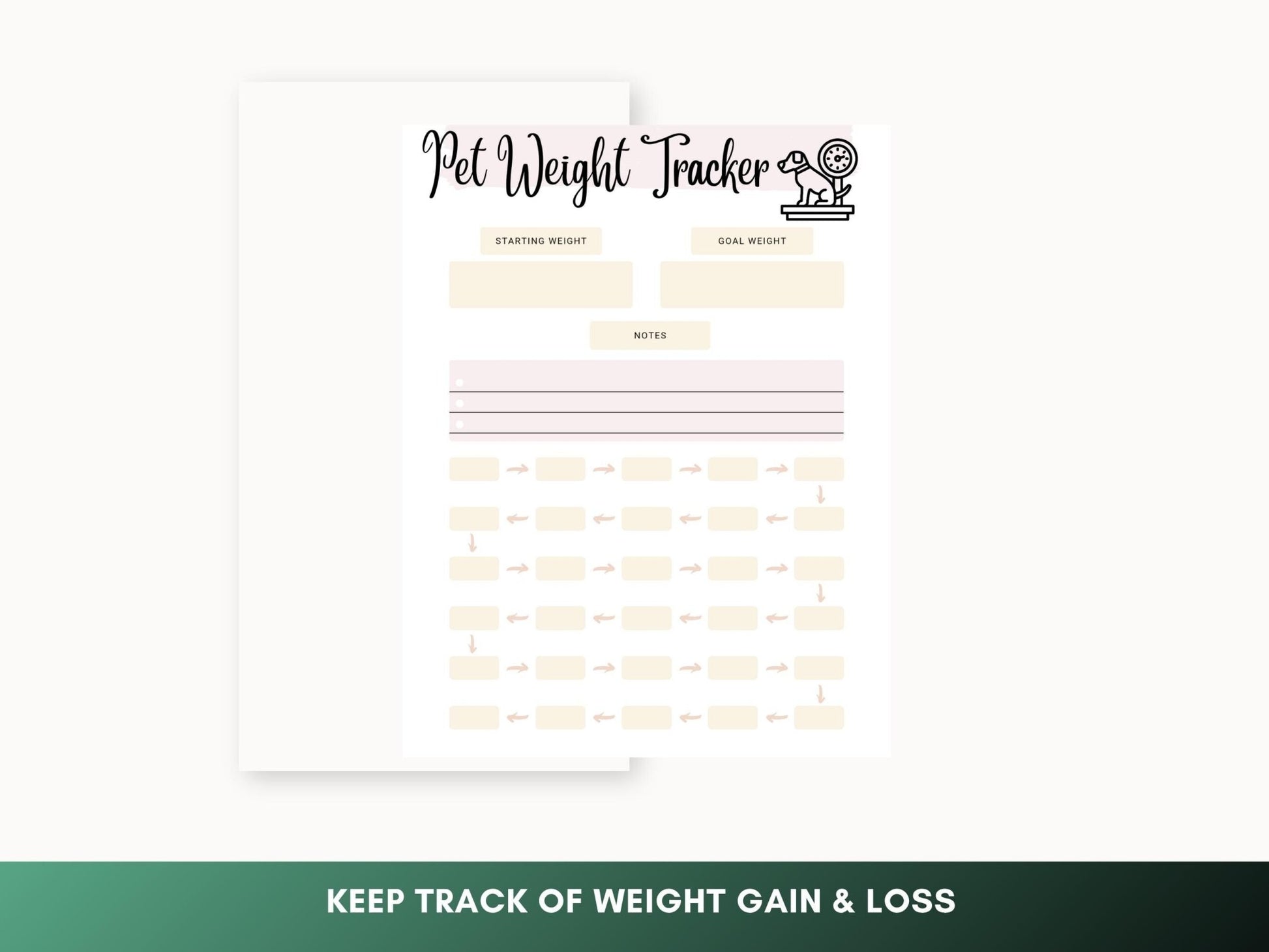 Pet Health Monitoring Sheet: Weight Tracker for Senior, Chronically Ill & Recovering Animals - Drake Dog Cancer Foundation